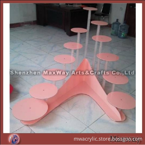 Pink Round Finely Designed Lucite Cupcake Stand Rack